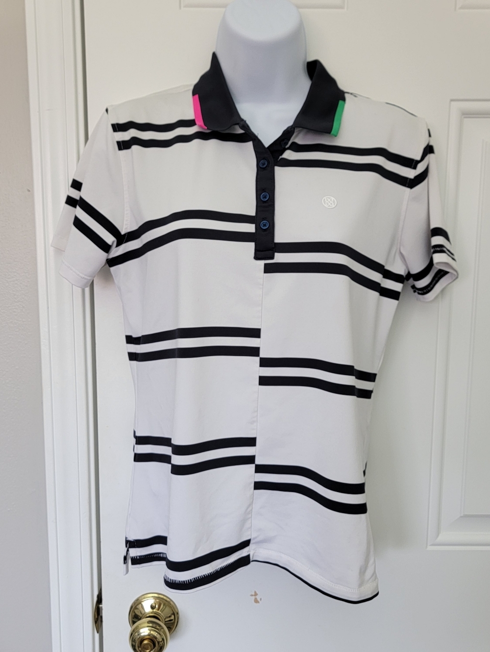 G/FORE G Fore Women's Engineered Stripe Tech Pique Golf Polo Size Small